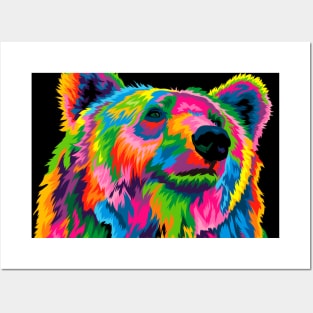 Bear colorful rainbow vector artwork Posters and Art
